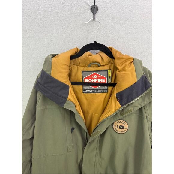 Bonfire Mens Green Hooded Brigade Snowboard Skiing Jacket Coat Size Large - Picture 6 of 12